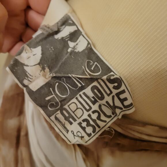 Young Fabulous and Broke Gauze Tie Dye Halter Pleated Maxi Dress Womens Medium - Picture 6 of 9